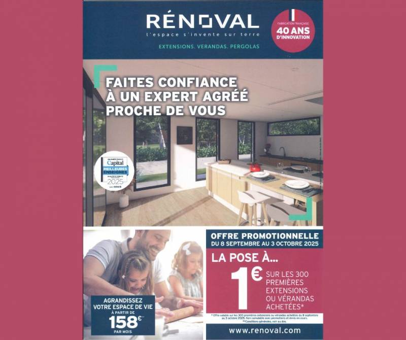 Offre Rénoval pose à 1€