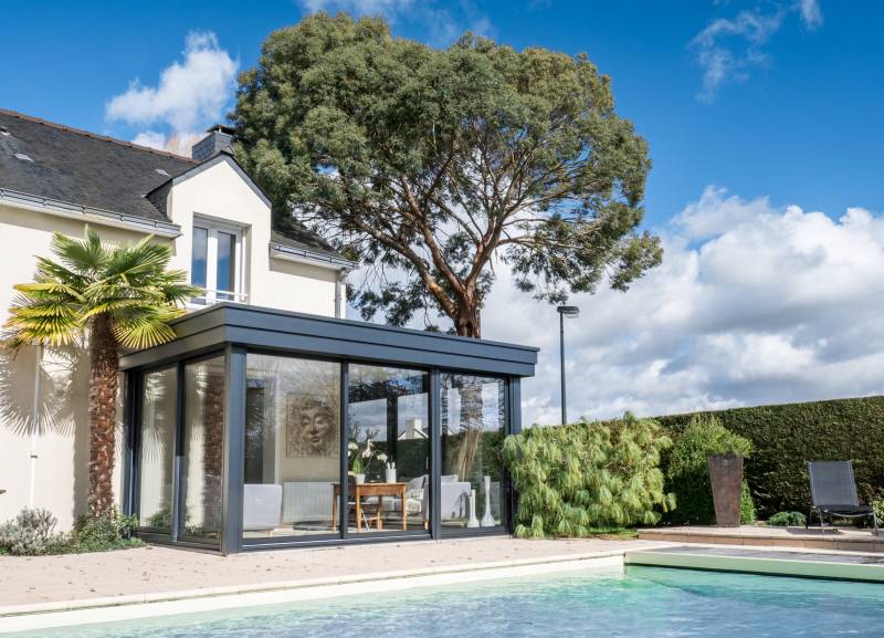 Véranda sur mesure fabrication Française entre Ares et Andernos sur le Bassin D'Arcachon