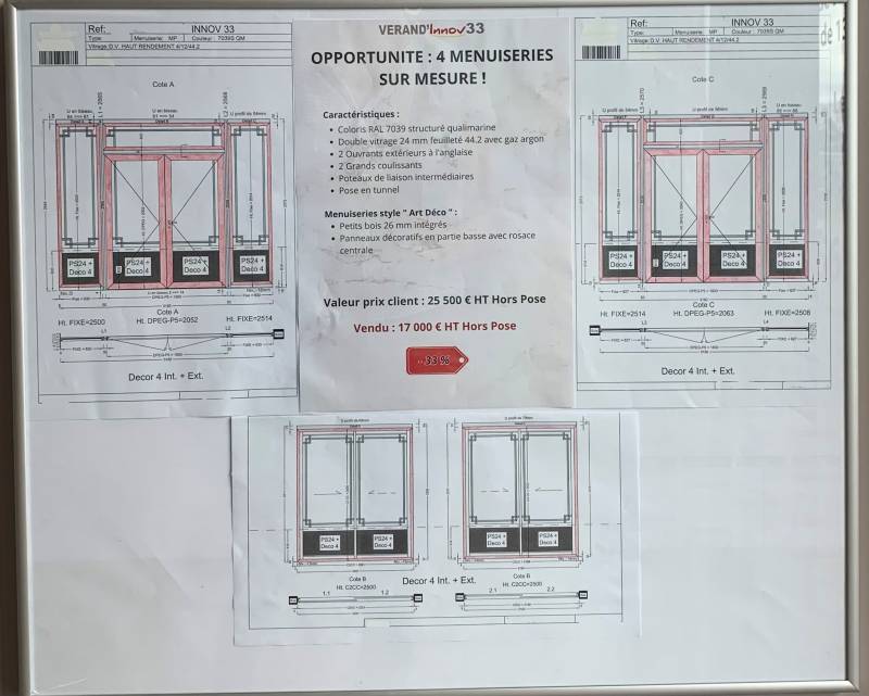 Menuiseries sur mesure de haute qualité en aluminium à vendre à prix remisé 